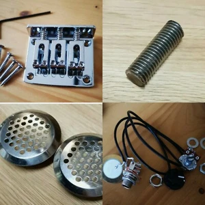 3 String Cigar Box Guitar Parts Kit.Contains Bridge Piezo Pickup and Hole Covers - Picture 1 of 12