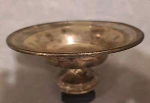 Sterling Silber gewichteter Sockel Süßigkeiten 7" breit 3,5" hoch Band Design #507 - Bild 1 von 5