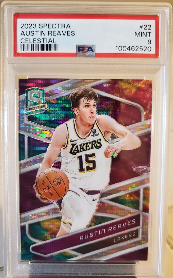 AUSTIN REAVES 2023 Spectra CELESTIAL Prizm LAKERS Card PSA 9 #/125 SP LOW POP! - Image 1 of 4