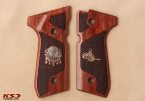 KSD Brand Beretta 92FS, 92A1, 92G, 92D, 96, M9 Compatible Rosewood Grips Diamond - Picture 1 of 1