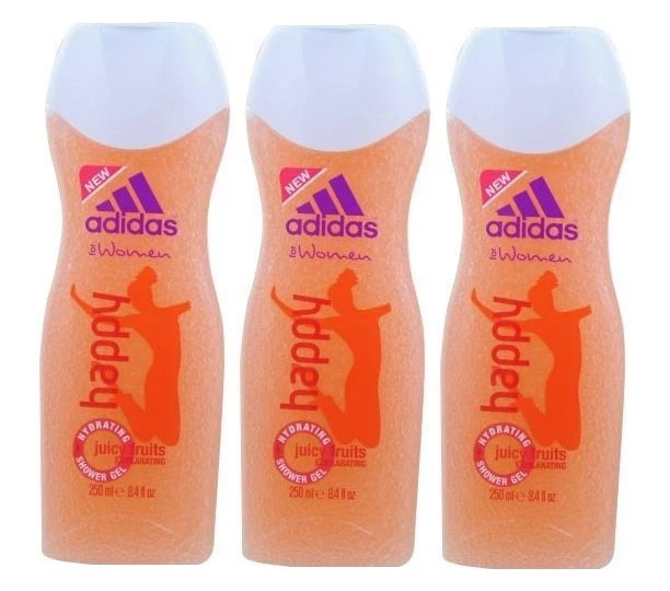 Lot of 3 ADIDAS Happy Shower Gel 8.4 oz 250ml for Women brand new cool - Image 1 of 1