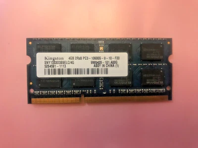 Kingston SNY1333D3S9ELC/4G - 4GB DDR3-1333 SODIMM Laptop Memory RAM - Image 1 of 2