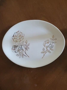 Vintage mid century Rosenthal Gold Roses Serving Plate made in USA - Picture 1 of 4