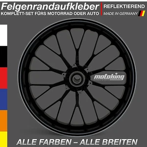 Reflektierende Felgenrandaufkleber Schwarz - Bild 1 von 2