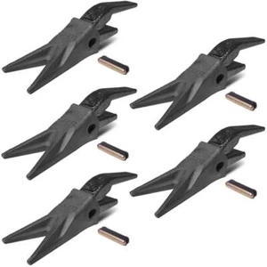Titan Attachments Set of (5) 23WTL Twin Tiger Tooth Bucket Assembly - Picture 1 of 5