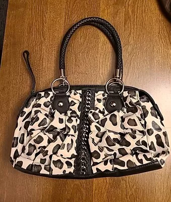 Cato Faux Leather Black And White Animal Print Handbag Leopard Excellent - Image 1 of 4
