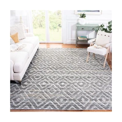 MARTHA STEWART x SAFAVIEH 8' x 10' gris oscuro/gris claro MSR0782H sin desprendimiento... Foto 1 de 4