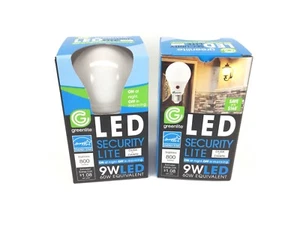 (2 PACK) Greenlite Led Bulb Dusk to Dawn indoor/outdoor Auto ON Off Smart Light - Picture 1 of 6
