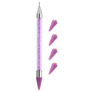 Dual Ended Diamond Art Pen with 4Pcs Wax, Purple - Picture 1 of 7