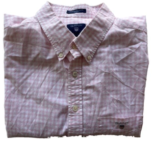 GANT Hemd Größe 2XL XXL Herren Rosa Weiß Breitstoff Gingham Karo Regular - Bild 1 von 7