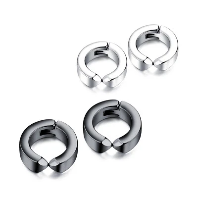 Creolen OHNE LOCH Edelstahl Damen Herren Ohrringe Ohrclips Unisex - Bild 1 von 4