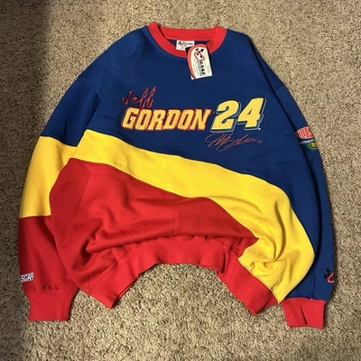 NUEVO CON ETIQUETAS De colección Años 90 Jeff Gordon NASCAR Chase Authentics Arco Iris AOP Cuello Redondo Talla 2XL Foto 1 de 4