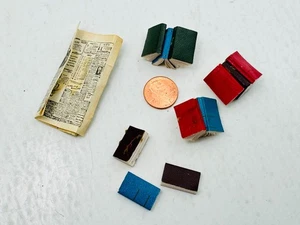 Vintage Dollhouse Furniture 1:12 Miniature Library Books Lot & Newspaper - Picture 1 of 5