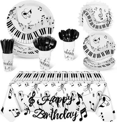 Juego de vajilla desechable de notas musicales de 171 piezas para fiestas  Foto 1 de 4