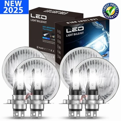 For Ford Gran Torino 1972-1976 4pcs Round 5.75" 5-3/4" LED Hi/Lo Headlights USA - Image 1 of 4