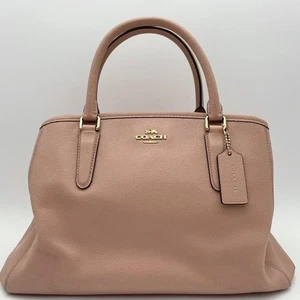 Bolso de Hombro COACH 2 Vías Cuero Rosa Beige Usado - Imagen 1 de 11