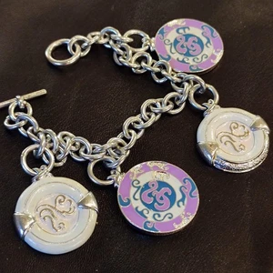 Pulsera De Design Con Charms Redondo Esmaltados Firmado K - Diseñador Brazalete - Imagen 1 de 5