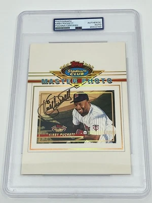Kirby Puckett Signed Autograph 1993 Topps Stadium Club Master Photo PSA DNA - Image 1 of 4