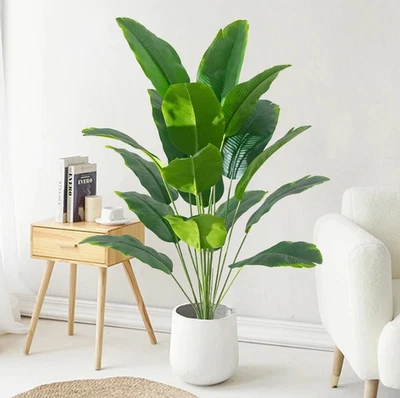 1pc Large Artificial Tropical Palm Tree with Monstera Leaves Home Decor - NEW - Image 1 of 4
