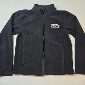 Chaqueta de Cerveza Guinness Para Hombre Mediana Negra Polar Bordada Arpa Bolsillos con Cremallera Completa - Imagen 1 de 13