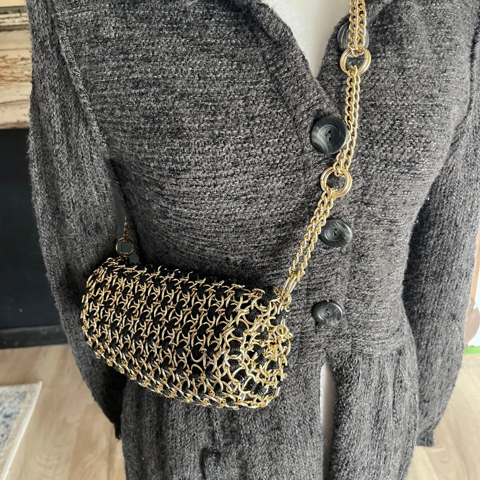Vintage Walborg Paco Rabanne Gold Tone Chain Link Mod Bag Purse - Image 1 of 4