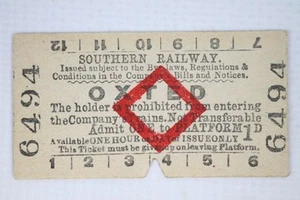 Southern Railway Platform Ticket Oxted Station - Picture 1 of 2