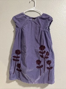 Tea Girl’s SZ 10 Dress Corduroy Cap Sleeve Embroidered Floral Back To School - Picture 1 of 12