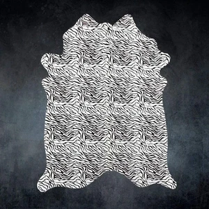 Alfombra de cuero de vaca cebra bebé estampada tamaño 5,5 x 7,2 pies ---5243 - Imagen 1 de 5