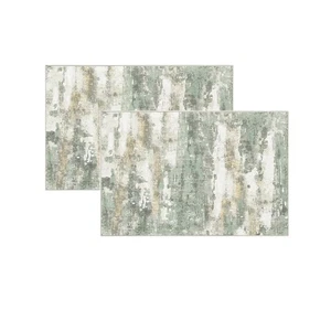 2 Stück Vorleger 24" x 36", Modern Abstrakt Maschinenwaschbar Groß Salbeigrün... - Bild 1 von 7