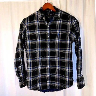 Ralph Lauren Men's Classic Fit Flannel Shirt S Blue Plaid Gingham Lined Cotton - Image 1 of 4
