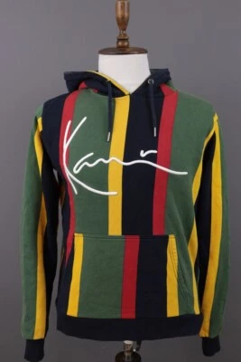 Suéter con Capucha a Rayas Logo Grande Bordado Multicolor KARL KANI Talla XS Foto 1 de 4