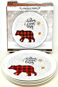 Loblolly's Pines warm und gemütlich 4er Set kariert Urlaub Salat/Beilagenteller 7,5" - Bild 1 von 3