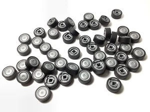 50 sets 100 Pieces New LEGO Black Tires Grey WHEELS VEHICLE CAR TRUCK RUBBER - Picture 1 of 1