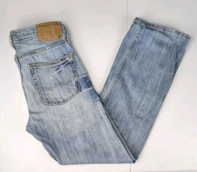 Vtg American Eagle Jeans Mens 28x30 Original Straight Blue Denim Vintage AE Used - Изображение 1 из 4