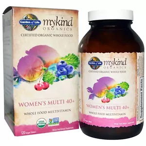 Organic Women's 40+ Whole Food Multivitamin by Garden of Life -120 Vegan Tablets - Picture 1 of 2