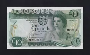 Jersey 10 Pounds 1976 - 1988 P-13 AU-UNC UK Great Britain ENGLAND - Picture 1 of 2