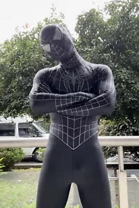 Traje de Línea de Recubrimiento 3D de Alta Calidad Disfraz Toby Spiderman Original Veneno Negro - Imagen 1 de 17
