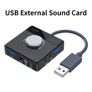USB External Sound Card 3 Ports To 3.5mm Jack Driver-Free Volume Sound Card - Picture 1 of 11