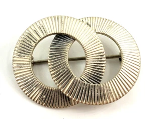 Sterling Silver Pendant Pin Brooch DANECRAFT Vintage Infinity Round Two Circles - Picture 1 of 5