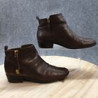 Franco Sarto Boots Womens 8 M Skylar Ankle Booties Brown Leather Block Heels