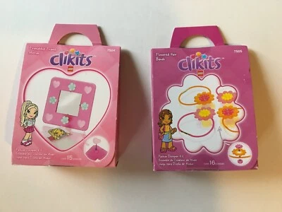 New Lego Clikits Flower Hair Bands Mirror Frame 7504 7505 Pink Craft - Image 1 of 4