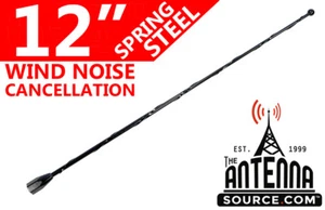 12" Black Spring Stainless AM/FM Antenna Mast Fits: 1994-1997 Dodge Ram Van 2500 - Picture 1 of 12