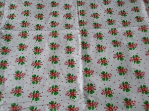 Mantel de vinilo retro de colección bastones de caramelo de Navidad corazones de acebo 51X86" Grannycore - Imagen 1 de 3