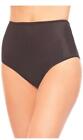 High Waisted Brief Panty Glossy Finish Women's Underwear Black BW1712 Large