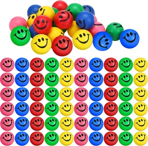 100 Mini Smile Face Stress Balls 1.2", Funny Foam Stress Relief Balls for Adults - Picture 1 of 12