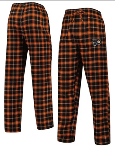 Women’s XXL Concepts Sport Black/Orange Philadelphia Flyers  Flannel Sleep Pants Cover