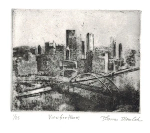 View From Above original etching of Pittsburgh, PA - Picture 1 of 1