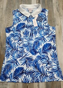 NEW Tommy Bahama GOLF Womens Sleeveless 1/4 Zip Mock Neck Shirt SMALL Stretch - Picture 1 of 9