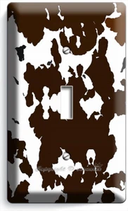 COW HIDE SKIN PRINT 1 GANG LIGHT SWITCH WALL PLATE COUNTRY STYLE ROOM HOME DECOR - Picture 1 of 1