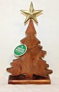 Winter Wonder Wood Tree Decor Wooden Holiday Winter Display 17" High - Picture 1 of 3